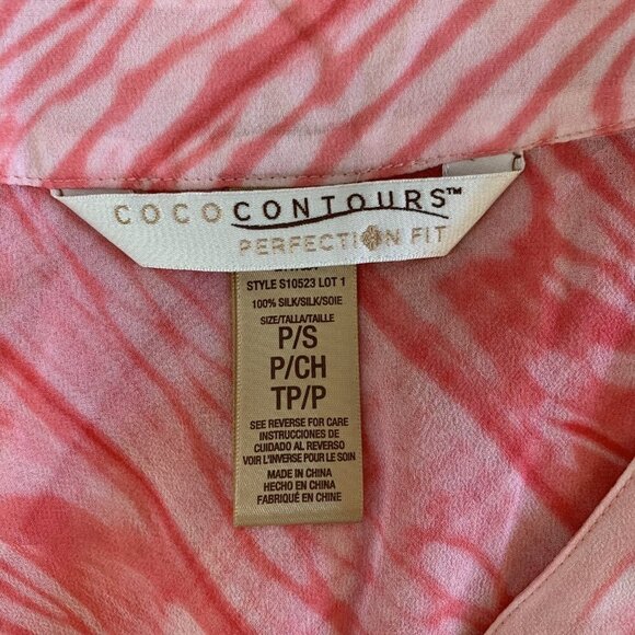 Coco Contours Silk Sheer Top Small Pink Boho Beach Coverup Festival - Picture 5 of 5